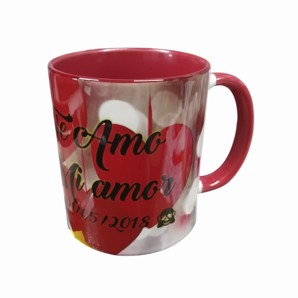 Taza con interior y asa de color